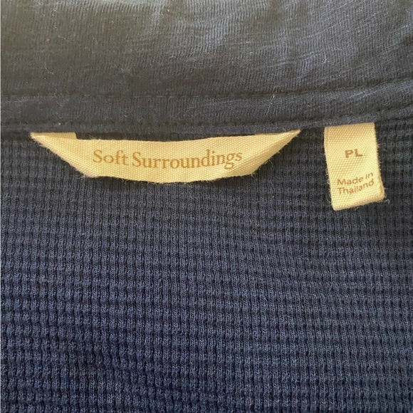 Soft Surroundings Take Two waffle knit sweater. Size PL, Navy Blue. Pullover. - Picture 4 of 6